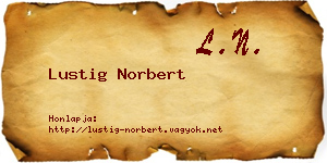 Lustig Norbert névjegykártya